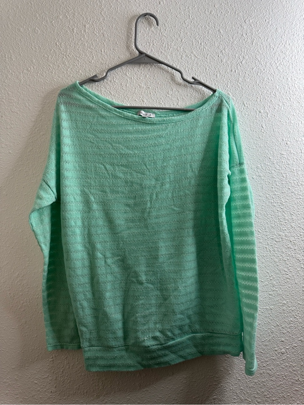 white birch Mint Green Lightweight Open-Weave Top